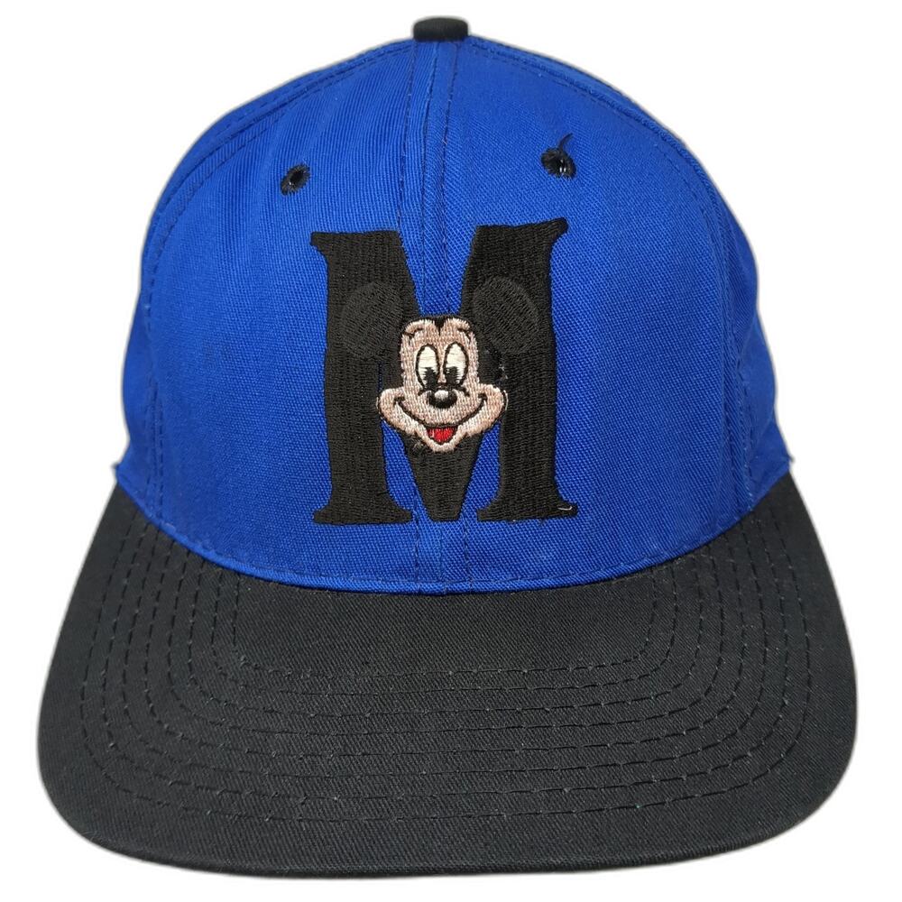Mickey Mouse Snapback Cap Blue One Size Adjustable Embroidered Goofy's Hat Co.